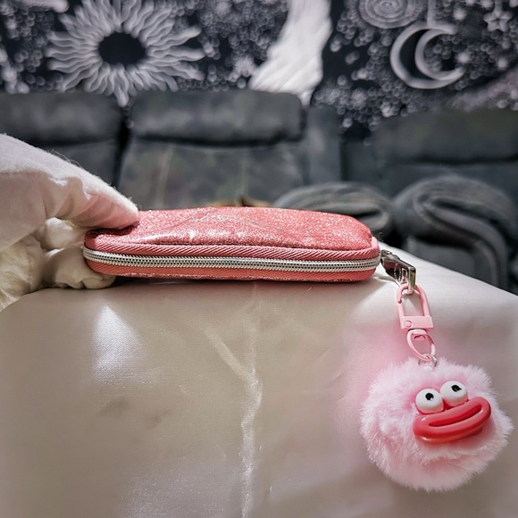 Coach Glittery Pink Coin Pouch make up pouch - Picture 11 of 15